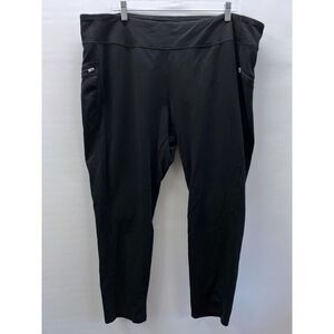 Denim & Co. Women's Size 2X Active Duo-Stretch Leggings w/ Zip Pockets Black